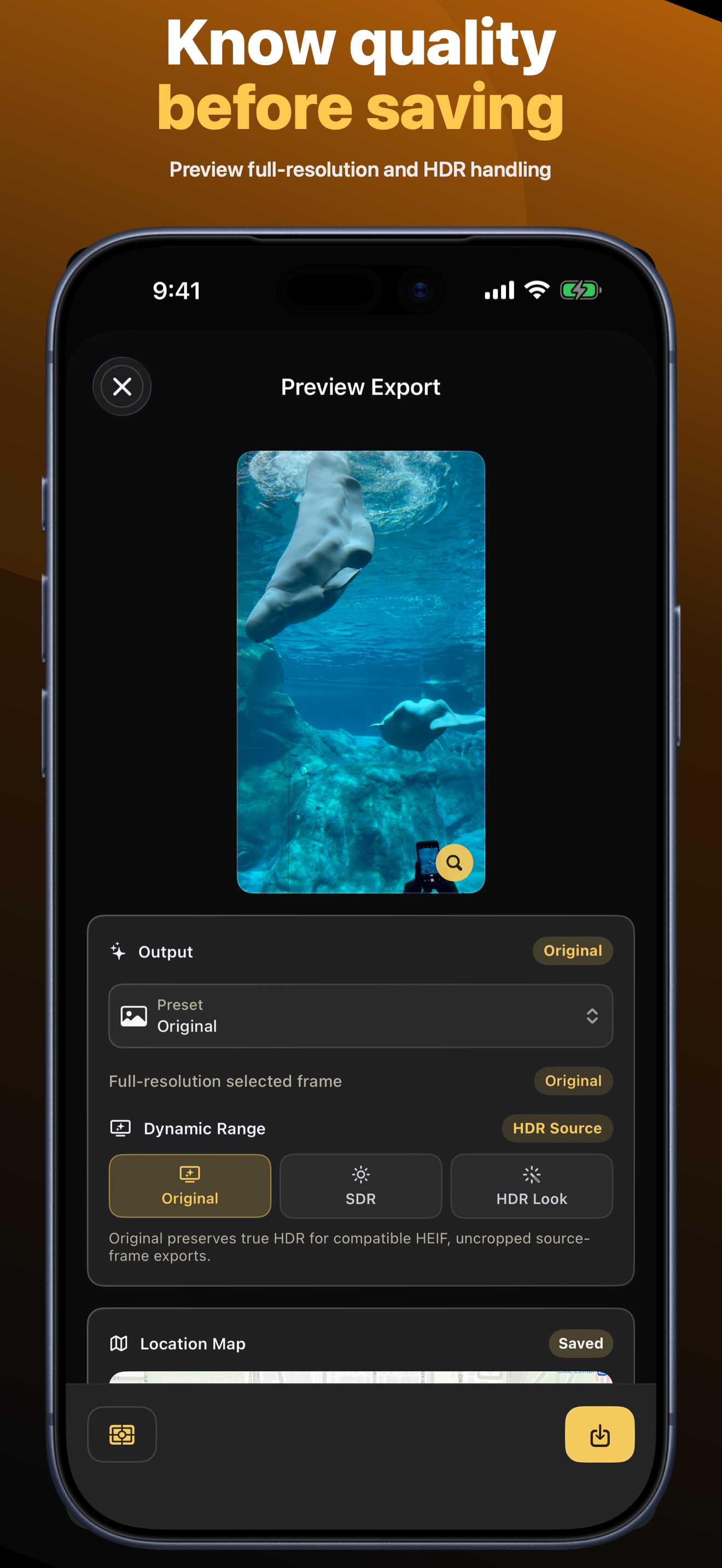 An original still export preview in TakeSmith.